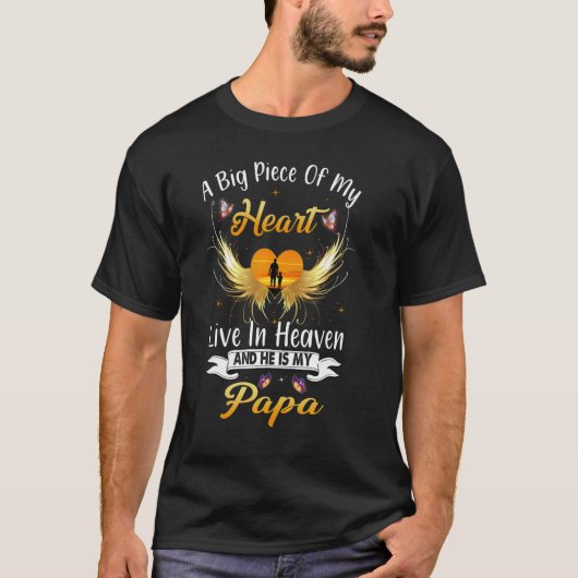 Für Männer Loved & Missed Papa im Himmel Lost T-Shirt (Vorderseite)