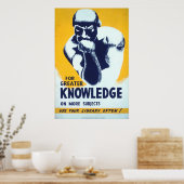 Für mehr Wissen - Benutzen Sie Ihre Bibliothek oft Poster (Küche)