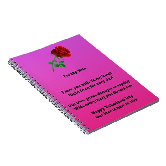 Für mein Ehefrau-Valentinstaggedicht Notizblock (Rechte Seite)