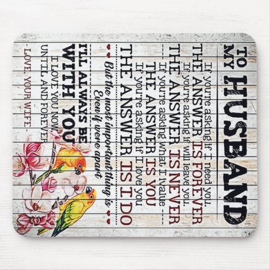 Für mein Ehemännerkleid, neues Zuhause-Geschenk Mousepad (Vorne)