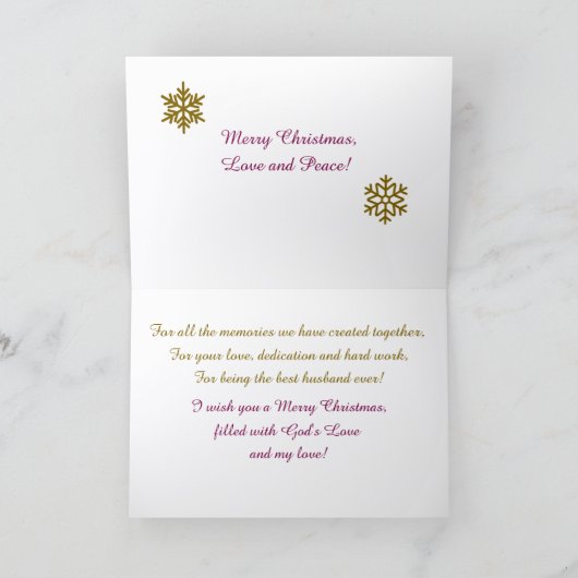 Für mein liebes Ehemann zu Weihnachten, Grußkarte Karte (Innenseite)