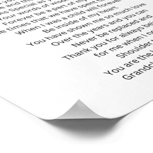 Für mein Oma Poster (Ecke)