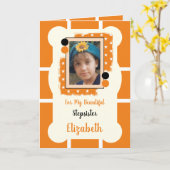 Für mein schönes Stepschwesterorange-schwarzes Fot Karte (Gelbe Blume)