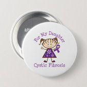 Für mein Tochter-Fibrose-Bewusstsein Button (Vorne & Hinten)