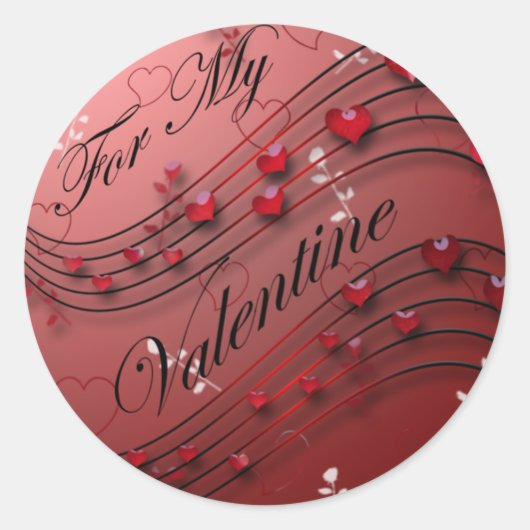Für mein Valentine Runder Aufkleber (Vorderseite)