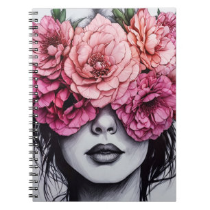 "Für meine Augen nur" rosa Pfingstrosen Notizbuc Notizblock