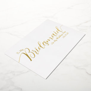 Für meine Brautjungfer am Tag meiner Hochzeit Eleg Folien Feiertagskarte
