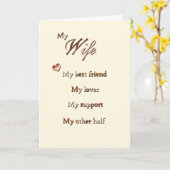 Für meine Ehefrau (Jahrestag) Karte (Gelbe Blume)