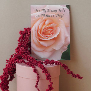 Für meine Ehefrau rosa Rose Blumenmutter Tag Karte