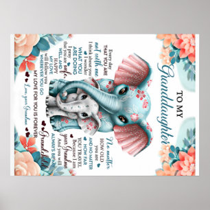 Für meine Enkelin Elephant Geburtstagsgeschenke Id Poster