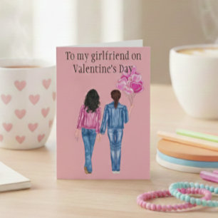 Für meine Freundin zum Valentinstag Wasserfarben Feiertagskarte