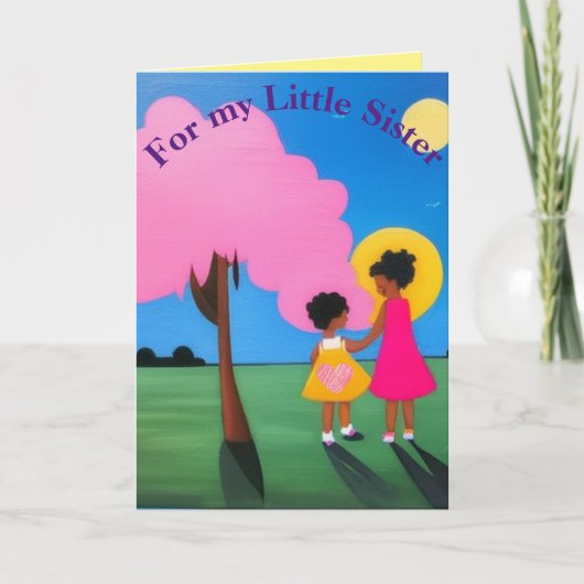 Für meine kleine Schwester Dankeskarte (Vorderseite)