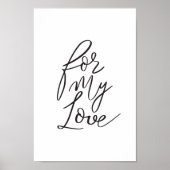 Für meine Liebe Black Modern Calligraphy Valentine Poster (Vorne)