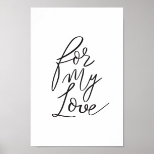 Für meine Liebe Black Modern Calligraphy Valentine Poster