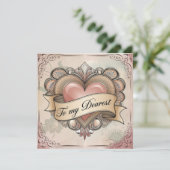 Für meine Lieben: Verziertes Herzdesign Karte (Stehend Vorderseite)