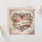 Für meine Lieben: Verziertes Herzdesign Karte (Vorderseite/Rückseite Beispiel)