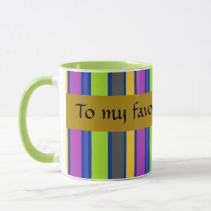 "Für meine Lieblings-Bohne" gestreifter Kaffeebech Tasse