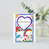 Für meine Mama - Kunst von Kindern anpassen Postkarte (Stehend Vorderseite)