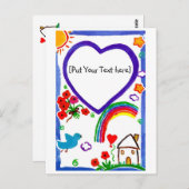 Für meine Mama - Kunst von Kindern anpassen Postkarte (Vorne/Hinten)