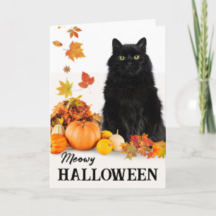 Für meine menschliche Meowween-Schwarzkatze Karte
