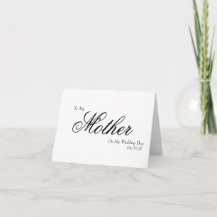 Für meine Mutter an meinem Hochzeitstag Elegante S Dankeskarte