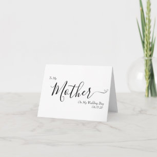 Für meine Mutter an meinem Hochzeitstag Elegante S Dankeskarte