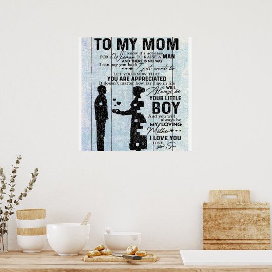 Für meine Mutter Geschenk, Sonderbrief an Mama Poster (Küche)