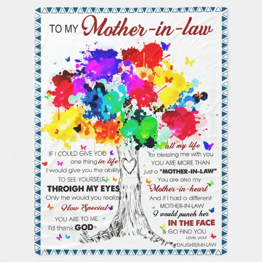 Für meine Mutter im Gesetz mit Liebe von der Tocht Fleecedecke (Vorderseite)