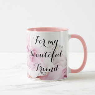 Für meine schöne Freundin Pretty in Pink Rose Flor Tasse