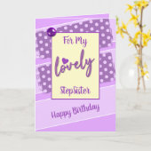 Für meine schöne Stiefschwester Geburtstag lila Karte (Gelbe Blume)