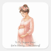 Für meine schwangere Königin - Niedliche Blumensch Quadratischer Aufkleber (Vorderseite)