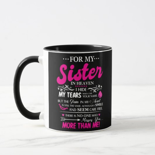 Für meine Schwester im Himmel Verlust der Schweste Tasse (Links)