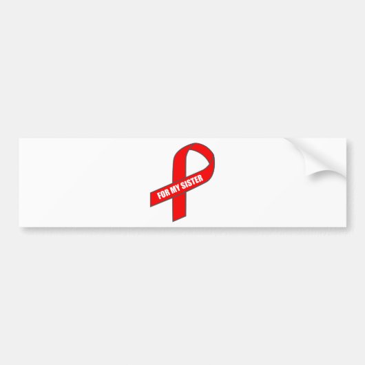Für meine Schwester (rotes Band) Autoaufkleber (Vorne)