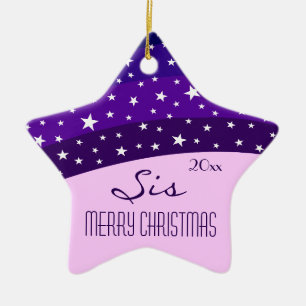 Für meine Schwester Whimsical Plum Sky Star Weihna Keramikornament