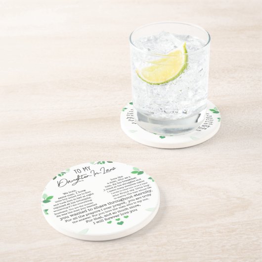 Für meine Schwiegertochter Getränkeuntersetzer (Seite)