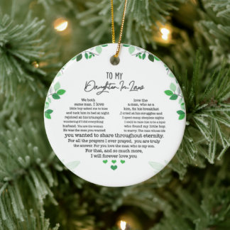 Für meine Schwiegertochter Keramik Ornament