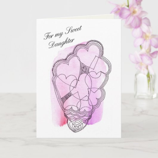 Für meine süße Tochter, eine Valentin Karte (Orchidee)