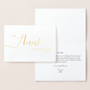 Für meine Tante an meinem Hochzeitstag Elegantes S Folienkarte
