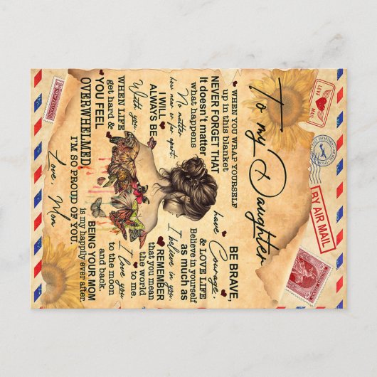 Für meine Tochter Butterflies Geburtstagsgeschenki Postkarte (Vorderseite)