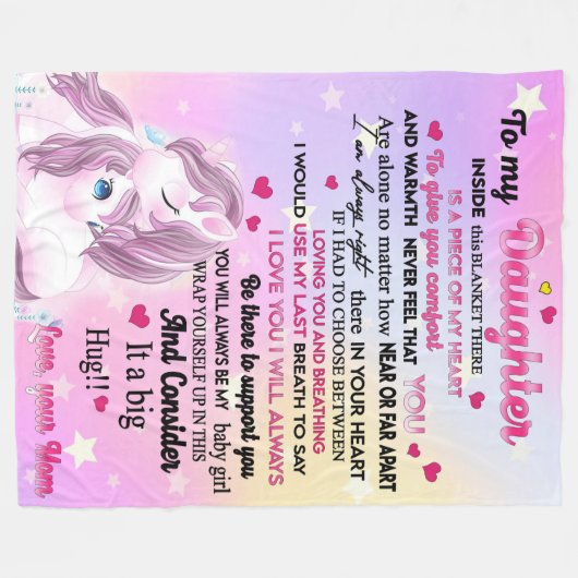 Für meine Tochter eine große Liebe, die Sie Mama Fleecedecke (Vorderseite (Horizontal))