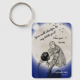 Für meine Tochter von Daddy Emotional Mond Design Schlüsselanhänger