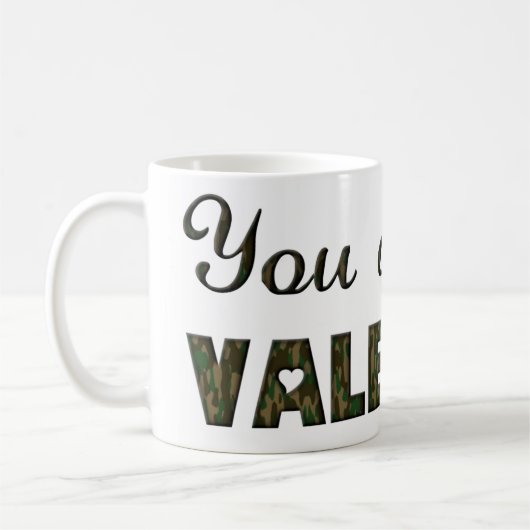 Für meine Valentine Woodland Camouflage Typografie Kaffeetasse (Links)