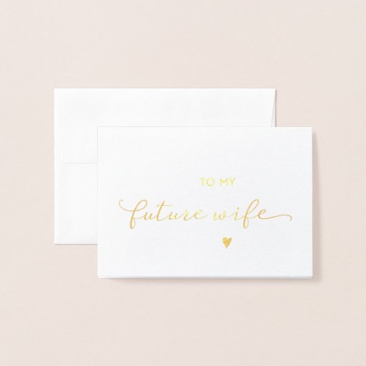 Für meine zukünftige Ehefrau Gold Wedding Day Card Folienkarte (Vorderseite mit Umschlag)