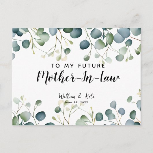 Für meine zukünftige Schwiegermutter-Grünpflanzen  Postkarte (Vorderseite)