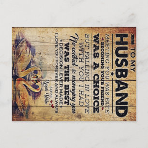 Für meinen Ehemann Dekoration   Hochzeitsgeschenk Ankündigungspostkarte