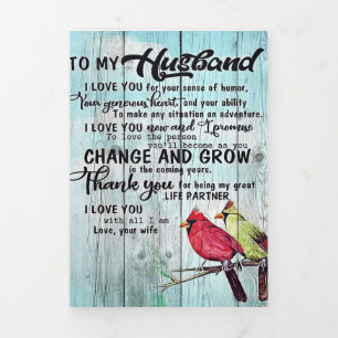 Für meinen Ehemann   Personalisiertes perfektes Ge Dreifach Gefaltete Ankündigung