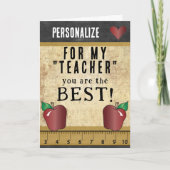 Für meinen Lehrer sind Sie die Besten Karte (Vorderseite)