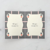 Für meinen schönen Cousin grau und Korallen Foto Karte (Innenseite)