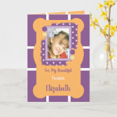 Für meinen schönen Cousin lila und orangefarbenes Karte (Gelbe Blume)