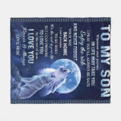 Für meinen Sohn Fleecedecke (Vorderseite (Horizontal))